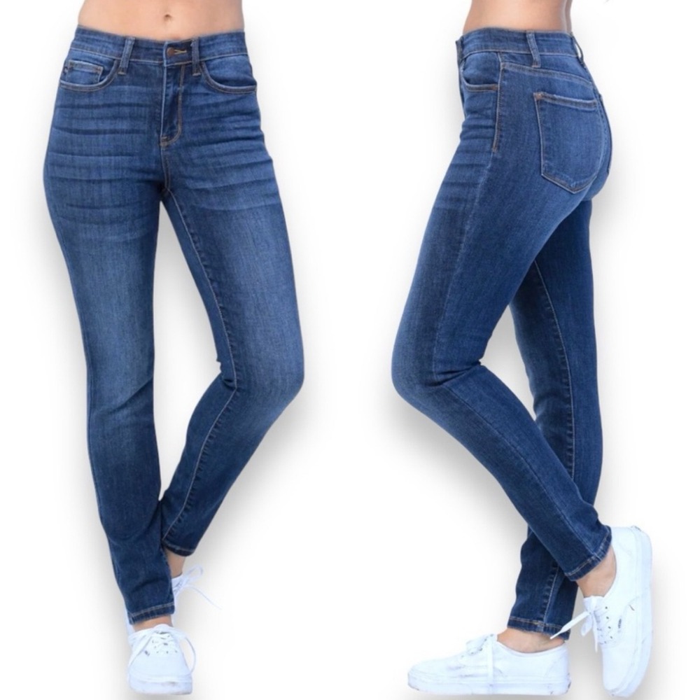Judy Blue‎ Womens Relaxed Fit Denim Jeans 27 Blue High Rise JB82325DK Clean Girl